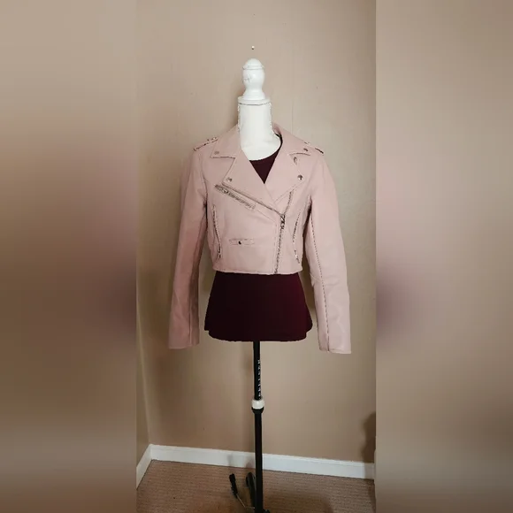 Women's Blank NYC Pink Moto Jacket - Picture 12 of 14